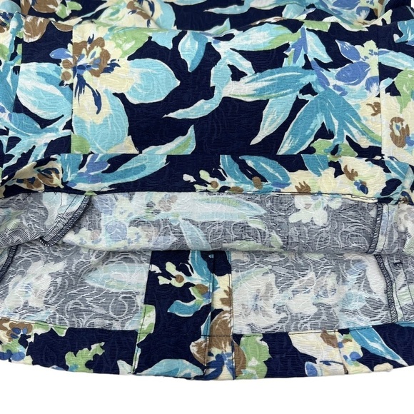 Appleseeds Blue Floral Print Button Cropped Denim Jacket Size S Coastal Country - Picture 10 of 15